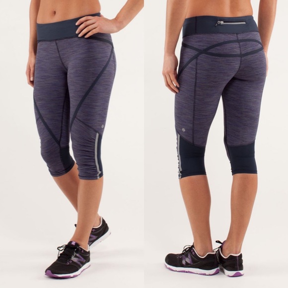 LULULEMON Run Pace Crop Legging tights Size 8 - Picture 1 of 9